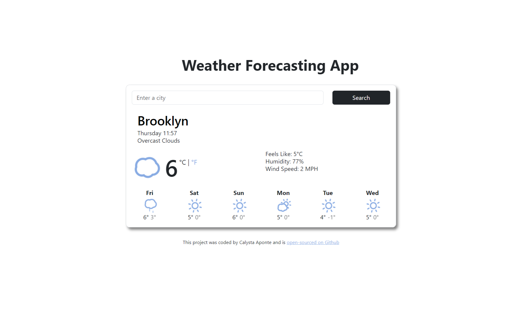 React Weather Picture Preview